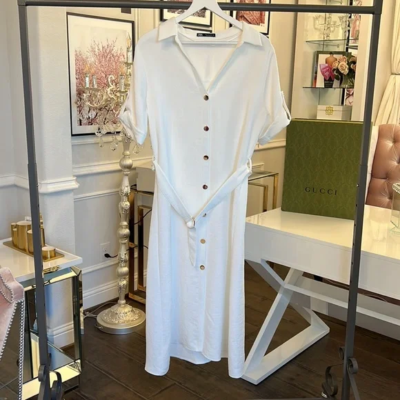 NWOT BELTED SHIRT DRESS SIZE L - Picture 13 of 16